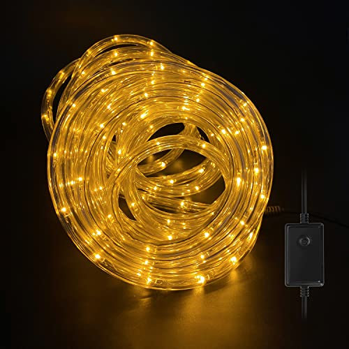 Ansobea Lichterschlauch Aussen 20 Meter 480 LEDs, Lichtschlauch Außen Innen 8 Modi, Lichtschlauch für Weihnachten, Party. Wasserdicht Außenlichterkette-Warmweiß