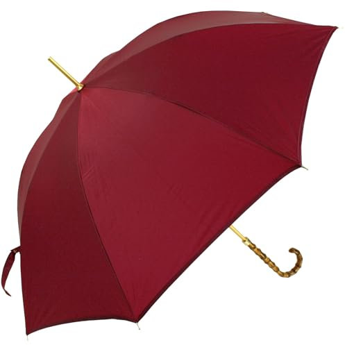 Classic Canes umbrella, ladies, bamboo handle, aluminium shaft, burgundy quick-dry canopy, 90cm tall