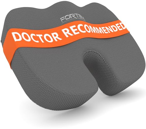 FORTEM Office Chair Cushion, Memory Foam Seat Cushion, Non Slip Sitting Pillow for Gaming, Car Seat Pillow, Computer Chair Pad, Washable Cover