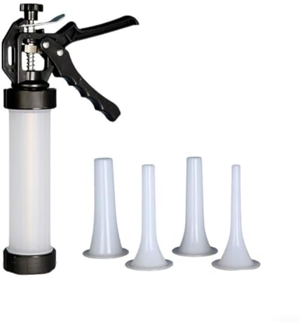 manueller wurstfüller, Wurstfüller, handbetriebener Wurstfüller mit Füllrohren, kleine handbetriebene Fleischfüller Wurstmacher Werkzeug Heimküche für Schinkenwurst, gebackene Wurst