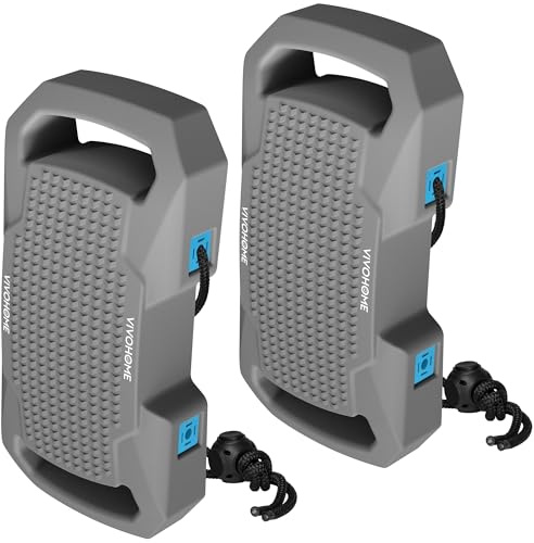 VIVOHOME EVA Boat Fenders 2 Pack for Docking, Boat Bumpers with Nylon Rope, and Fixed Lock Fit for Yachts, Sailing Dinghies, Bass Boats, Gray