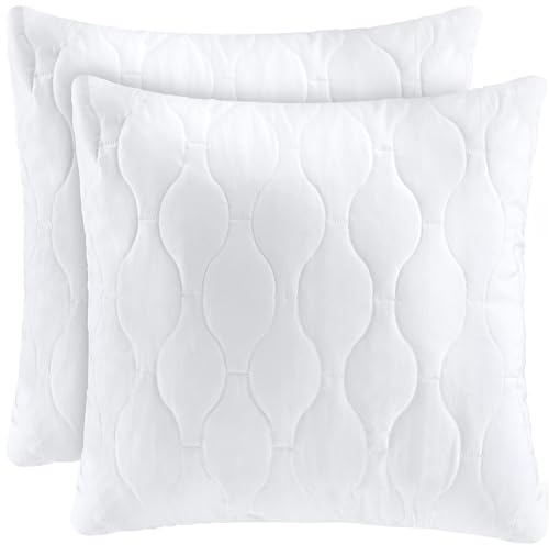 Utopia Bedding Kopfkissen 45x45 cm (2er Set), Gestepptes Kissen für Bett und als Dekokissen, Kissenfüllung, SofaKissen, Zierkissen für Couch (Weiß)