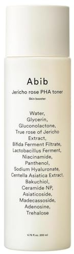 Abib Jericho Rose PHA Toner Skin Booster 199,92 ml, koreansk hud exfolierande toner för fastsättning och elasticitet