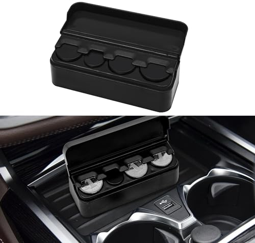 deemars Münzhalter für Auto, Mini Portable Coin Money Dispenser Kompatibel mit Münzen Verschiedener Größen, Autoinnenraum Zubehör Wechselgeld Aufbewahrungsbox Universal für die Meisten Autos LKWs