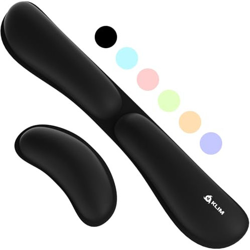 KLIM Repose Poignet - Set Ergonomique pour Souris et Clavier - Mousse à Mémoire de Forme - Support pour Gaming et Bureautique - Noir