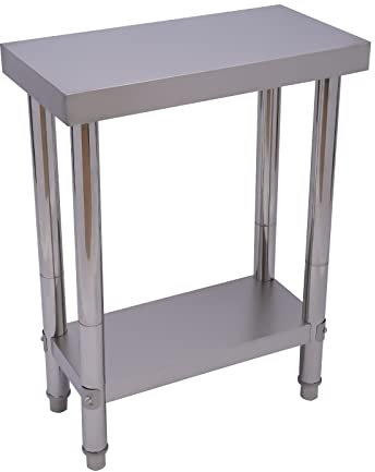 Work Table - Banco de trabajo móvil, mesa de trabajo, mesa de trabajo, mesa tensora de acero inoxidable, 60 x 30 x 85 cm, capacidad de carga de 300 kg