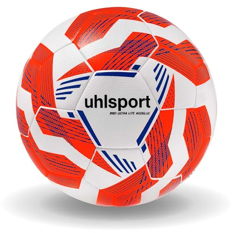 uhlsport Kinder Fußball | Leichter & weicher Fussball für Kinder bis zu 10 Jahren | 290 Ultra Lite Addglue, weiß/Fluo orange/royal