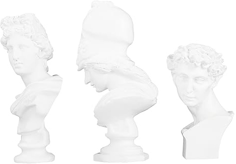 Veemoon 3 Stück Griechisches Harz Büstenstatue Kleiner Skulpturen Mythologie Figur Dekoration Für Wohn Und Arbeitszimmer