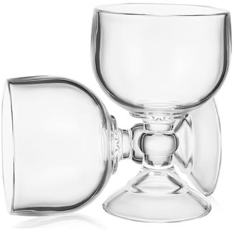 Zerodeko 2 Piezas Vasos de Margarita de Vidrio de Copas de Vino para Fiestas Bodas y Bares Cristalería Transparente para de Bebidas