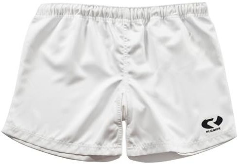 RUGBIER | Pantalón Técnico Rugby Blanco – Entrenamiento y Partido – Micro Twill-H - Lycra en Entrepierna, Cintura Antideslizante y Bolsillo para Bucal (FR/ES, Letras, 12, Blanco)
