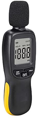 Decibelmätare, digital ljudnivåmätare, bullermätare med LCD-skärm, mätområde 30-130 dB spl-mätare