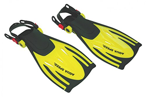 Aqua Speed Schwimmflossen | Kurzflossen verstellbar | Flossen | Swimming Flippers | Schnorchelflossen | Schnorcheln | Gr. 38-41, gelb | Wombat