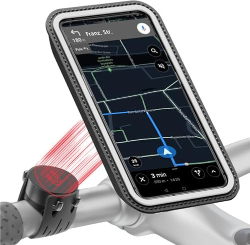 SHAPEHEART innovation française, Support telephone vélo magnétique, Pochette imperméable détachable. Porte téléphone vélo électrique. Support telephone vélo, trottinette, VTT... Accessoire vélo