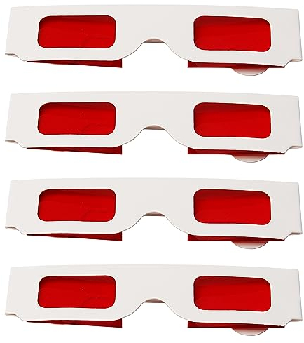 Othmro Langlebige 3D-Brille im 3D-Stil, 3D-Sichtbrille, 3D-Filmspiele, rot-rot, 3D-Brille, Kartonrahmen, weiße Harzlinse, für 3D-TV, Kino, Filme, DVDs, Heimfilme, 5 Stück