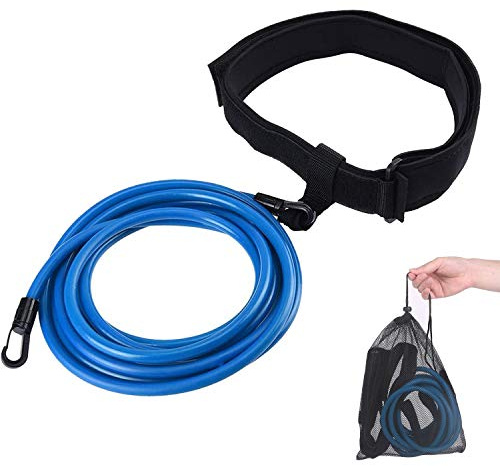 Cinturón de Resistencia Ajustable para Piscinas Exteriores para Entrenamiento de Natación (Azul)