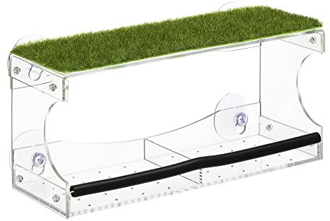 Navaris Mangiatoia per Uccellini da Esterno - Mangiatoia per Uccelli con 4 Ventose per Vetro - Bird Feeder Finestra - Casetta Uccellini da Esterno