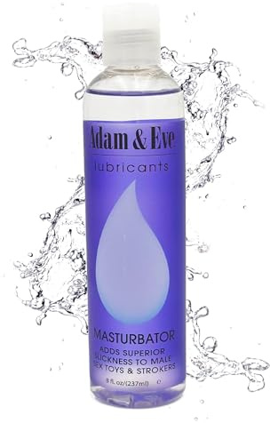Adam and Eve Lube Water Based Gel 8 oz Adds Superior Slickness for Use with Toys and Strokers Latex Safe Non Staining Personal Lubricant Long Lasting Formula for Comfortable Use