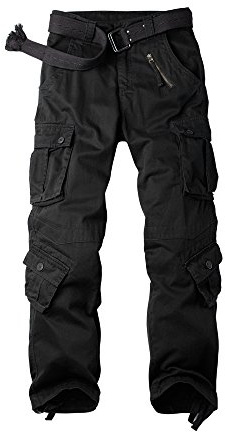 Aeslech Men's Cargo Work Combat Trousers Cotton Casual Military Camo Trousers with 8 Pockets