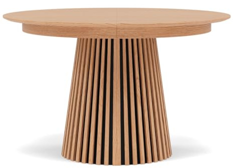 Lisa Design Freya - Table à Manger Ronde Extensible - Effet Bois - 4 à 8 Personnes