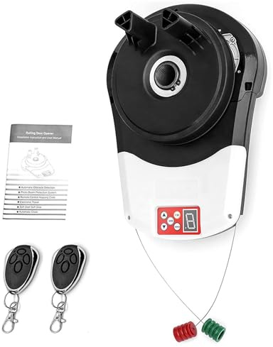 ANGDI Ouvre-Porte de Garage Enroulable, ouvre-Porte Automatique avec 2 télécommandes, Moteur de Porte à enroulement 800 N, volet Roulant latéral pour Garage, entrepôt, Magasin