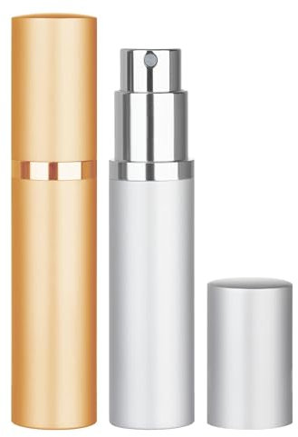 QZKJQDD 15ML Perfume Atomiser Spray Bottle, 2 Pieces Portable Aftershave Travel Bottles Mini Atomiser Spray Bottle Travel Must Haves, Refillable Perfume Refill for Pocket