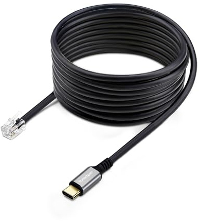 StarTech.com USB-C auf RJ9 Adapter für Bürotelefone oder Kabel-Drahtlose Headsets, für Festnetz und VoIP Geräte, 1,8m Kabel