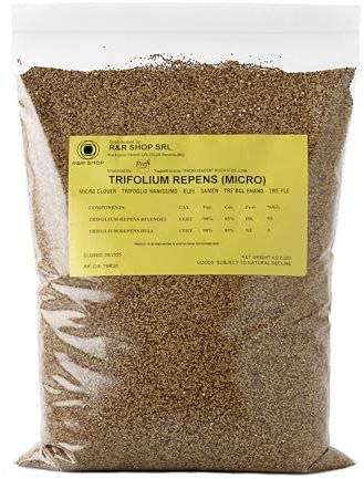R&R SHOP - Semences de Gazon, Trèfle Nain Trifolium Repens, ans Tonte, Praticable et Couvre-Sol (200g – 50m²)