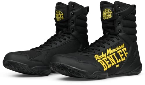 BENLEE Chaussures de Boxe Strike, Noir/Jaune, 43 EU