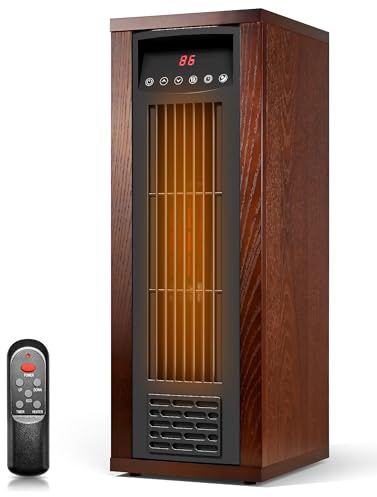 Oylus Infrared Heaters for Indoor Use - Portable Infrared Quartz Space Heater with Thermostat, 24'' Tower Heaters for Indoor Use, Bedroom, Home Office, 1500W, Child Lock, Multi-Protection,3 Heat Modes