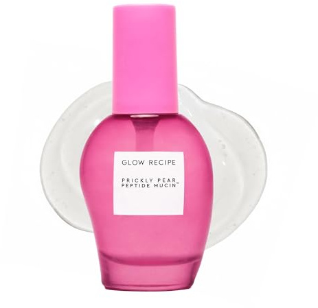 Glow Recipe Prickly Pear Peptide Mucin - Vegan Snail Mucin Face Serum to Hydrate & Repair Skin Barrier with Pore Refining Bio-Active Peptides & Deep Hydration - Glass Skin Korean Skincare (40ml)