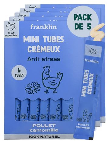 FRANKLIN – Tube Crémeux Chat – Creamy Snack Poulet – 30 Tubes x 15g