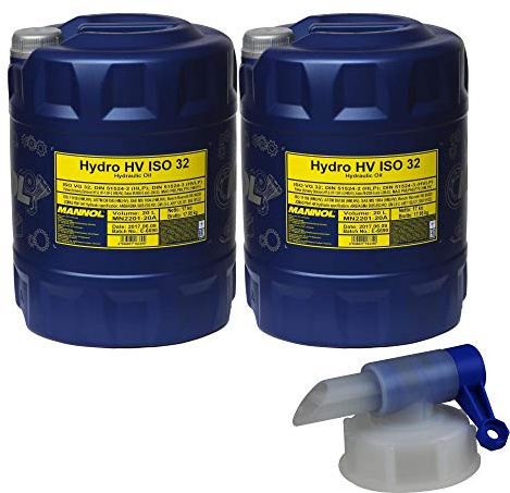 Mannol Hydro HV ISO 32 Lot de 2 bidons d'huile hydraulique HVLP 32 DIN 51524/3 20 l