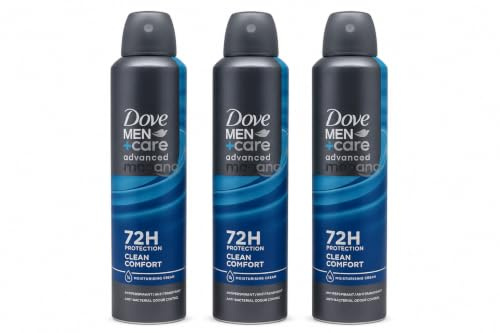 Dove Men+Care Advanced Clean Comfort antiperspirant deodorant Spray 250 ml Pack av 3