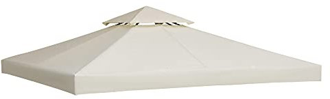 Outsunny Toit de Remplacement pour Gazebo de Jardin Toile de Rechange pour pavillon tonnelle Tente 3 x 3 m Crème