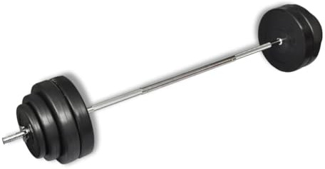 vidaXL Barra de Curl 60 kg Barra de Discos Set Completo de Pesas Musculación