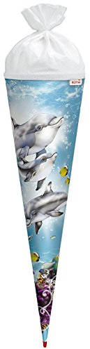 Roth Schultüte Delfin rund Glittersteine 70 cm
