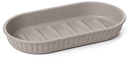 Tatay Jabonera de Baño Baobab, de Plástico, Libre de BPA, Taupe, Medidas 15 x 8,2 x 2,1 cm