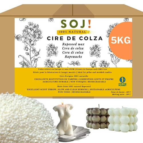 Rapswachs ohne Gentechnik, für die Herstellung von geformten Kerzen, Kerzenwachs (5 kg)