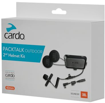 Cardo 2° Casco da Esterno, PACKTALK Outdoor 2nd Helmet Kit-Sistema di Comunicazione Ideale per Sci, Snowboard e Ciclismo Unisex, 2024