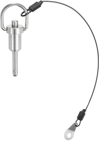 QUARKZMAN Perni di Bloccaggio a Sfera con Maniglia Pulsante, Diametro Perno 5mm, Lunghezza Utilizzo 15mm Perno a Rilascio Rapido con Cavo Sicurezza, Acciaio Inossidabile 330