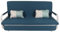 Mendler Schlafsofa HWC-M83, Schlafcouch Couch Sofa, Schlaffunktion Bettkasten Liegefläche, 190x185cm - Stoff/Textil dunkelblau
