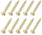 sourcing map 50Pcs Small Hardware Nails, 1.2 x 10mm Brass Round Head Nail Common Finishing Nail for Household Woodworking Picture Hanging DIY Projects, Gold