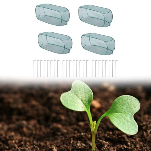 Jaula de malla de jardín para protección de plantas con picos de tierra para mantener tus verduras seguras (90 x 35 x 40 cm)