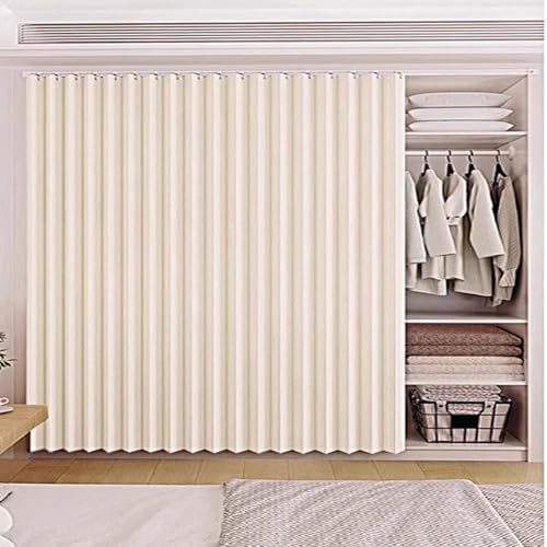Bei Skjutbar garderob – självhäftande rumsavdelare för kök, skospår och cabi – ogenomskinlig med skena, 140 x 180 cm för tvättmaskiner och solutlösningar