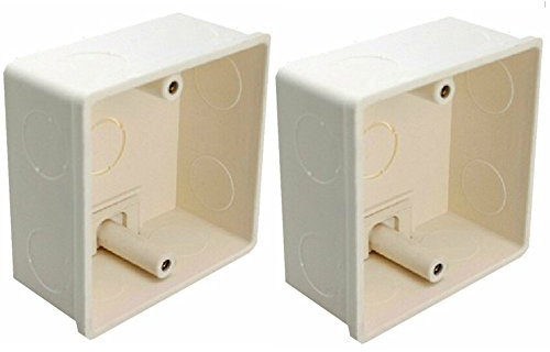 LEDENET 2pcs 86x86x40mm Recessed Electrical/Outlet Mounting Box White PVC Flush Type Wall Mounted Single Gang Junction Box Suitable for D1 D2 D3 D4 Panel touch LED Dimmer Controller by LEDENET