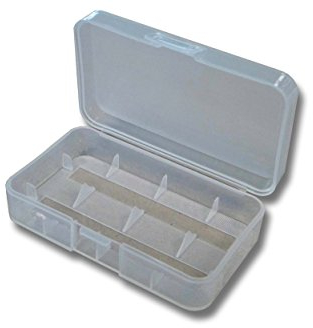 vhbw Aufbewahrung Akku Box transparent kompatibel mit 18650 Zellen 2 Stück.