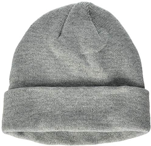 Build Your Brand Heavy Knit Beanie, Heather Grey, one Size