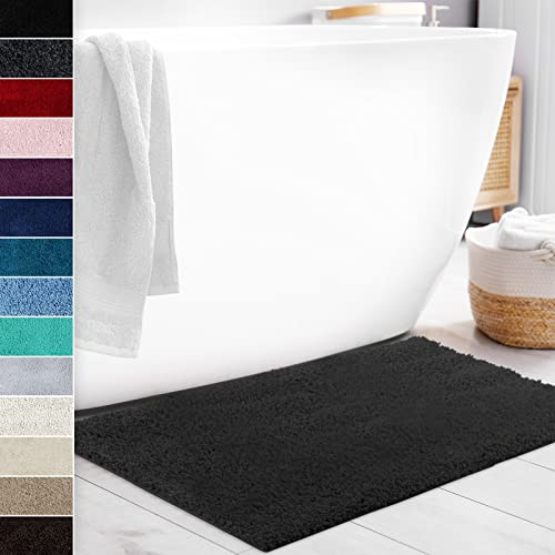 Floordirekt Badematte Sky Soft | Eckig & Rund | Badezimmerteppich | Extra flauschig | rutschfest & Schnell trocknend | Viele Farben & Größen (50 x 60 cm, Dunkelgrau)