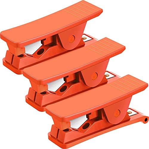 PTFE Plastic Tubing Cutter Hose Tube Cutter Pipe Accurate Tube Cutting Tool for Nylon PVC PU Tubing and Hose Cut up to 3/4 Inch OD(Red,3 Pieces)