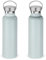 Volhoply 600ml Trinkflasche Edelstahl Zwei Packungen,Doppelwandig Vakuum Isolierte Thermosflasche Kinder,Metall Auslaufsicher Water Bottle Wasserflasche FüR Sport, Schule, Outdoor(Nebel blau,2 Set)